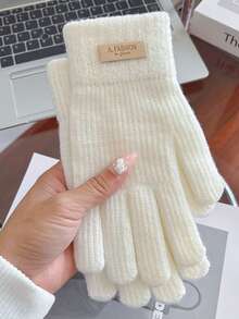 1/2pcs Soft Cute Cat Ear Plush Women's Winter Hat, Thick Warm Women's Winter Scarf, Knitted Fingerless Women's Winter Gloves, Full Set Of Women's Winter Accessories - Multicolor - View 6