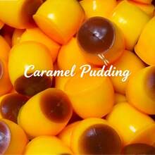 1pc Caramel Pudding Handmade Squishy, DIY Petal & Glitter Filled Crispy Squeeze Ball, Stress Relief Vent Toy For Adults - Multicolor - View 2