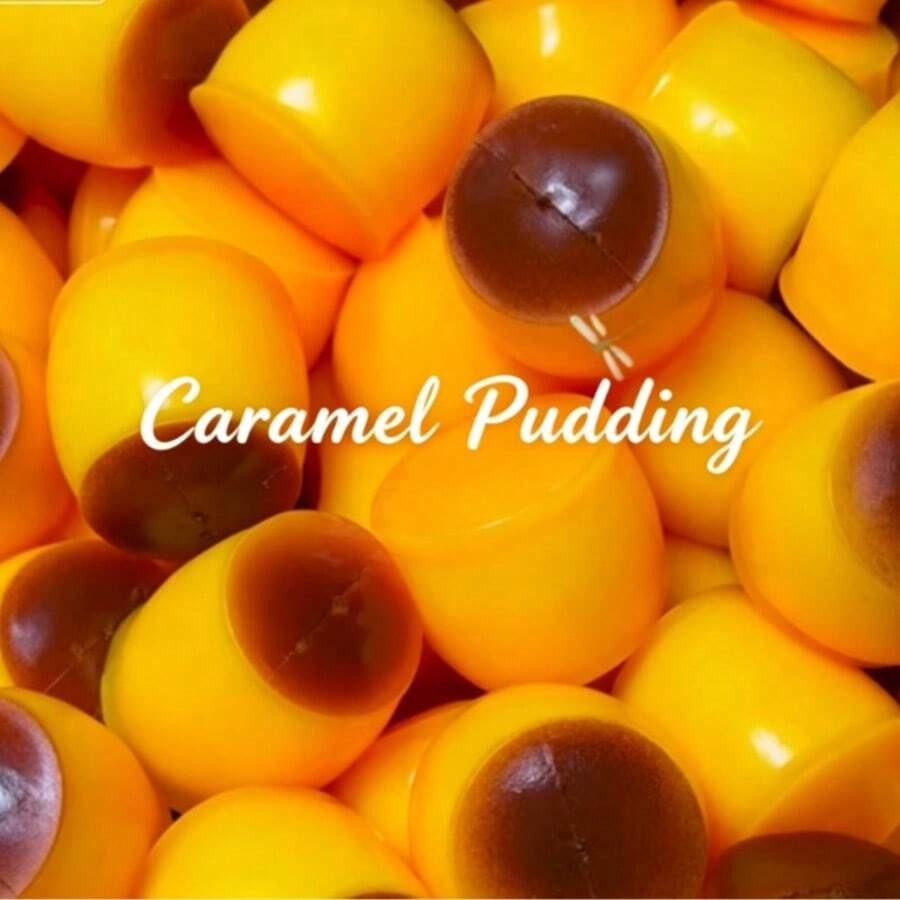 1pc Caramel Pudding Handmade Squishy, DIY Petal & Glitter Filled Crispy Squeeze Ball, Stress Relief Vent Toy For Adults