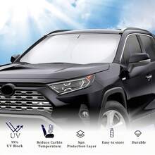Car Windshield Sunshade, UV Protection, Protects Your Car From Sun Damage & Overheating, Fits Most Cars & SUVs, Summer Essential - A - View 4