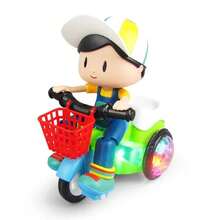Internet Celebrity Doll Stunt Tricycle Electric Car, Cute Cartoon Character Riding Design, Front Storage Basket, Synchronized Sound And Light Effects, Perfect For Home, Outdoor Outings, New Year, Children's Day, Back To School Gifts - Multicolor - View 10