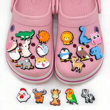 12/20PCS Cute Animals Themes Shoe Charms Set, PVC Shoe Decorations, Shoe Accessories Charms, Gift Idea For Birthday Christmas Party Favors - Multicolor - View 4