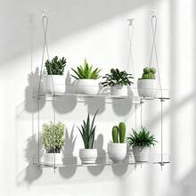 Clear Acrylic Window Plant Shelf 2-Tier, Hanging Floating Shelves For Room Aesthetic Decor, Indoor Plant Display Stand - 2nd Floor - View 8