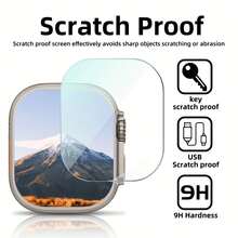 3pcs Tempered Glass Screen Protector For Apple Watch Ultra 3/Ultra 2/Ultra (49mm), Ultra-Clear, Thin Fit, Sensitive Touch, 9H Hardness, Scratch-Resistant - 3pcs, Transparent - View 5