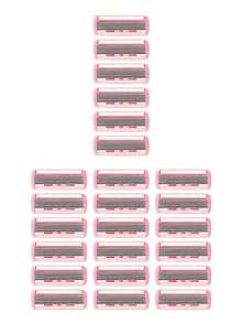 Paquete a granel de cartuchos de repuesto para rasuradora de mujer de gran capacidad, color rosa, amigable con la piel, cabezales de afeitado de deslizamiento suave para piel sensible, eliminador de vello corporal diario, rasuradora de depilación para mujer, rasuradora de afeitado - Modelo actualizado - View 6