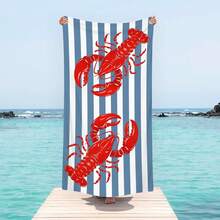1pc Ultra Soft Lobster Pattern Beach Towel For Beach Pool Party - Vacation Beach Accessory Beach Blanket Pool Towel - Multicolor - View 8
