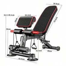 Kingkang Folding Exercise Bench | 7 Positions, With Leg Module And Barbell Support (353 Kg) - Black - View 3