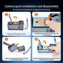 Magnetic Camera Cage Handle Kit For Action 6 Protective Frame Vertical & Horizontal Shooting Switchable Anti-Drop Protective Housing Street Shooting Accessory Set - View 5