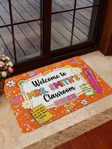 1pc Personalized Teacher Name Doormat, Classroom Decor, Teacher School Supplies Gift, Teacher Appreciation Gift, Teacher Week Gift - Multicolor - View 8