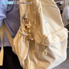 San-X Rilakkuma Authentic Relaxed Bear Mini Series Flocked Keychain Pendant Cute Backpack Key Chain Ring - Multicolor - View 6