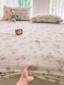 3 PiecesBedding Set With Cute Rabbit Pattern, Soft And Comfortable Bedding Including 1 Fitted Sheet And 2 Pillowcases, No Filling, Suitable For Dorm, Bedroom, Home Use, Multiple Size Options - Multicolor - View 7
