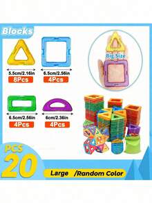Magnetic Building Blocks Set STEM Montessori Sensory Construction Toy 3D Creative Educational Magnetic Tiles Suitable For 3+ Years Old Toddlers Children Boys Girls Halloween Christmas Birthday Party Gift Vibrant Random Color - Multicolor - View 9