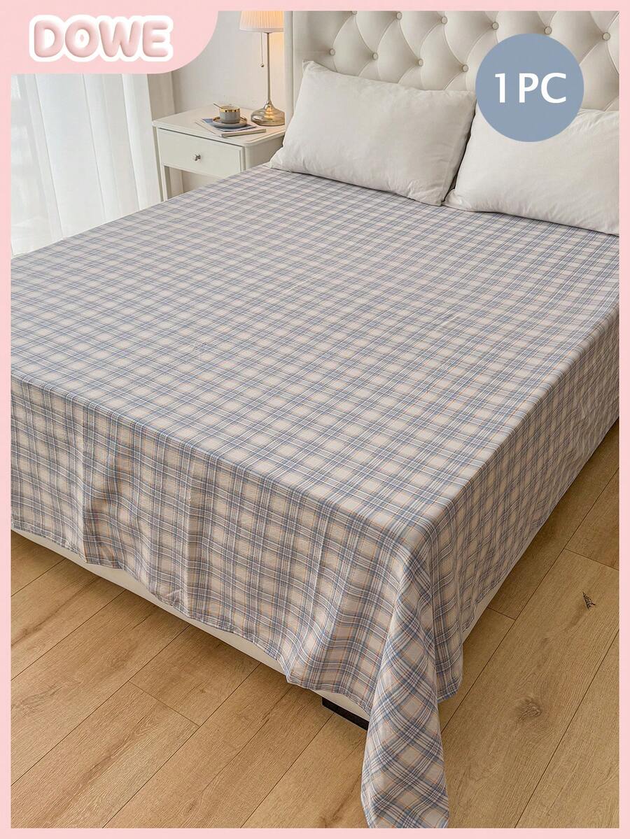 1pc 100% Polyester Bohemian Style Bed Sheet, Bubble Crepe Texture, Wrinkled Embossed Pattern, Lightweight Solid Color, Comfortable And Breathable Bedroom Decor