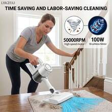 High Suction Upright Vacuum Cleaner, Portable Handheld Vacuum Cleaner For Home Use With Low Noise - Powerful Suction, Multi-Gear Adjustment, Large Capacity Battery, Long Runtime, LED Display With Anti-Tangle Design, Suitable For Home, Hard Floors, Sofa, Carpet, Pet Hair, 4-In-1 Lightweight Stick Vacuum Cleaner - White - View 7