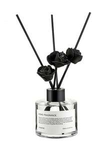 1 Set Black & White Minimalist Reed Diffuser Set (Wooden - Includes Rose Sticks And Diffuser) | 50/100ml, Bathroom/Bedroom/Room Decor, Car Accessory/Air Freshener, Teacher/Women Gift, Halloween/Back To School Decor - Fragrance-1 - View 15