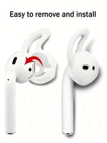 3/1Pair Soft Silicone Anti-Drop Ear Hooks For AirPods, In-Ear Earbud Tips, Non-Slip Sports Ear Covers, Sweatproof For Running Gym, Light Comfy Fit, Easy Install, Reusable Soft Caps, No Ear Soreness, Secure Anti-Fall Silicone Earphone Sports Gear - View 3