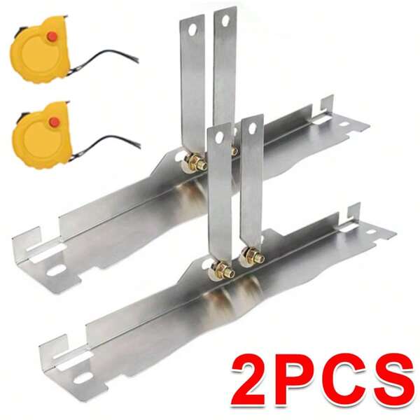 2Pcs DIY Upgraded Toe Wheel Alignment Tool Plate Kit With Measuring Tapes Silver