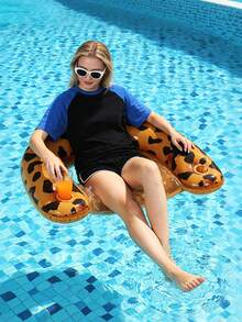 2pcs Inflatable Pool Floating Chair Set With Cup Holder And Headrest, Adult U-Shaped Pool Float, Summer Floating, Pool Party Supplies, Pool Float - 彩色 - 查看 2