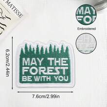 1pc "With You In The Forest" Embroidered Pattern Clothing Hat Jacket Decorative Patch - A - View 3
