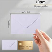 50pcs/10pcs Mini Envelopes, Self-Adhesive Kraft Paper Envelopes, Suitable For Wedding Thank You Cards, Valentine's Day And Christmas Gifts - White - View 9