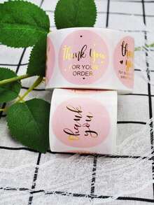2/1 Rolls (500 Stickers Per Roll) 2.5cm/3.8cm Christmas Thank You Label Sticker Gift Wrap Label For Envelope Sealing, Card, Gift Decoration, With Foil Design - Multicolor - View 4
