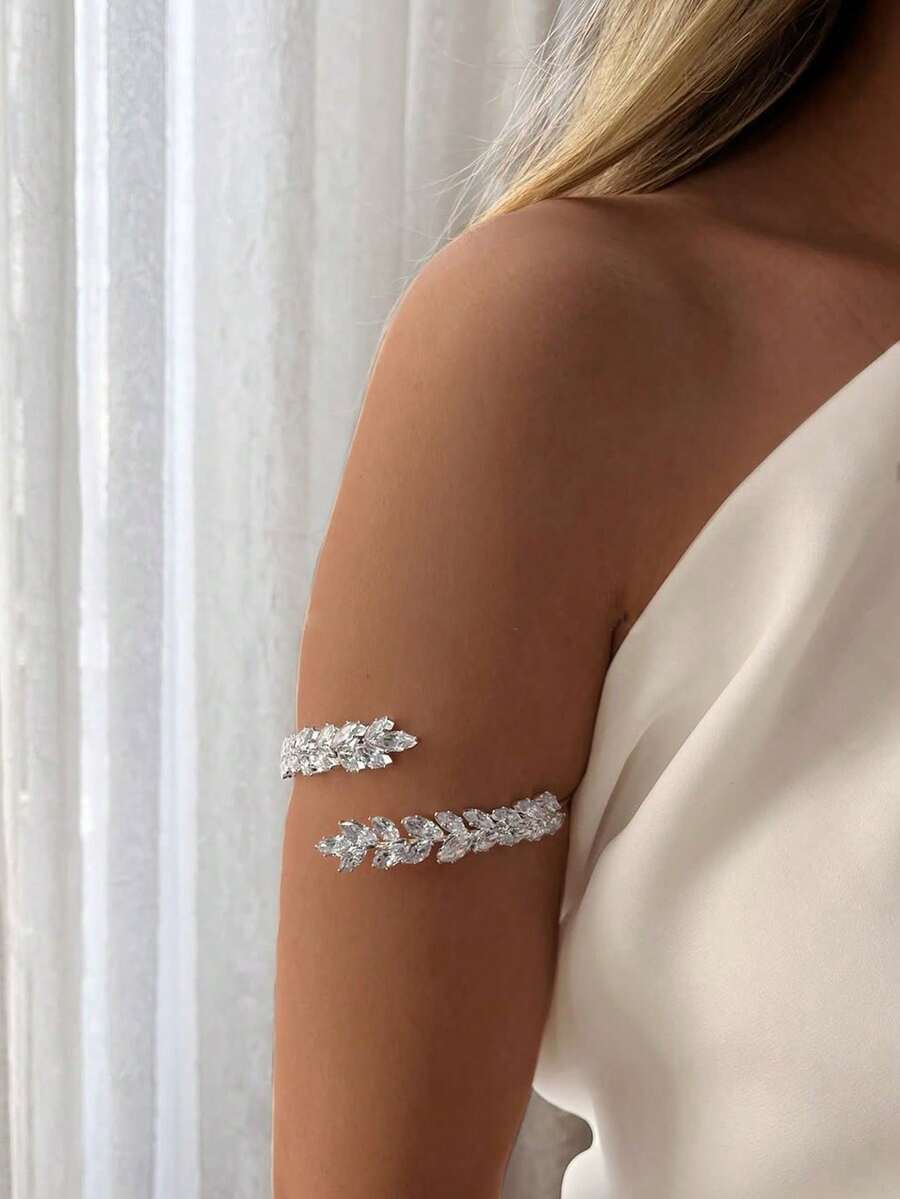 1pc Open Zirconia Arm Cuff Women's Fashion Accessory - Version - View 1