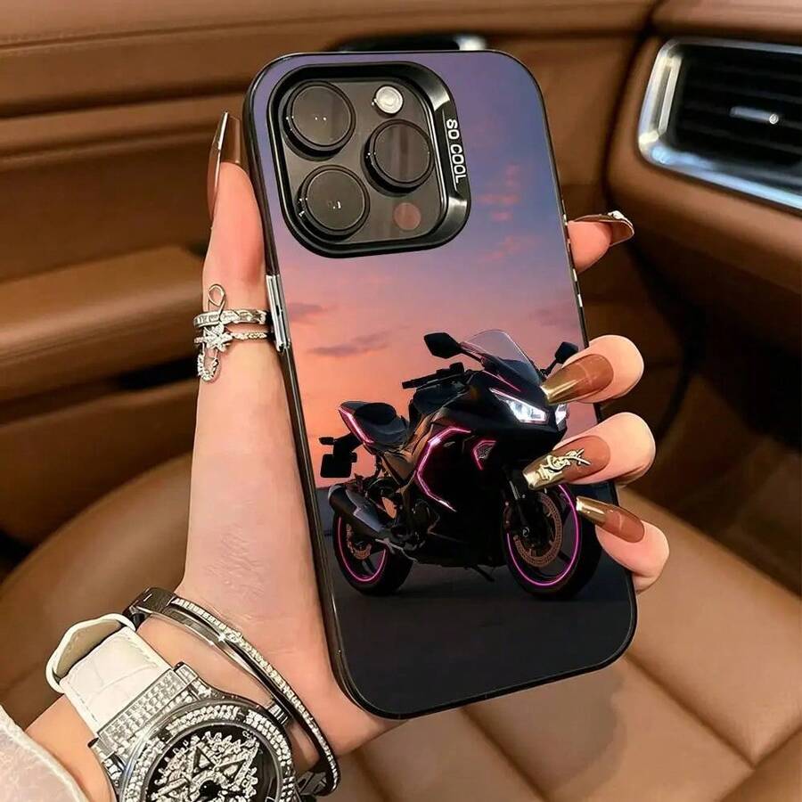 Large Capacity Shockproof Phone Case With Motorcycle Design Silver 1000SX ZX6R For IPhone 17 16 15 14 13 12 11 Plus Pro Max - Z7 - View 1