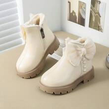 1 Pair Baby Boots, Exquisite And Sweet, Easily Match With Various Princess Dresses And Casual Outfits. Smooth Side Zipper For Easy And Convenient Self-Dressing For Children. - Beige - View 6
