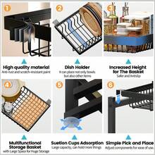 TAIMASI 1 PC Adjustable Space-Saving Over The Sink Dish Drying Rack - Multifunctional Kitchen Dish Rack With Cutting Board Holder, Large Capacity, Easy Installation, Rust-Resistant, Compact Design - Perfect For Kitchen Counter Organizer - View 5