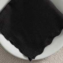 Fabric Napkin Set Of 50 Oxford Laser Finish - 黑色 - 查看 2