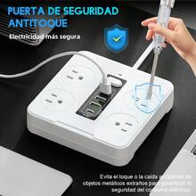 SULAVI 8-In-1 Power Strip: Power Strip With 4 Sockets, 3 USB Ports, 1 Type-C Port - US B Type Plug(110-127V) - View 1