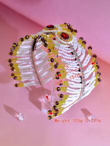 1pc Luxury Handmade Beaded Women's Hair Accessory Bridal Headband Hair Hoop Suitable For Wedding Party Photography Celebration - Multicolor - View 4