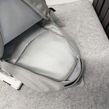 LECEY Women's Middle School High School College Student Large Capacity Backpack - Grey - View 4
