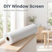 White DIY Self-Install Polyester Window Screen Mesh, High Transparency Insect Net Roll, Suitable For Home Bedroom And Living Room Use - B - View 1