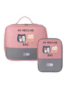 Portable "My Medicine Bag" Pill Pattern Medical Pouch, Compact First Aid Kit, Convenient Medical Storage Bag For Travel & Home Use, Small Medicine Bag, Emergency Pack, Multiple Colors Available, Essential Medical Accessory For Health-Conscious People, Daily Health Management Organizer - Multicolor - View 35