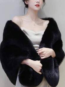女款人造狐狸毛婚禮派對時尚高腰 - 彩色 - 查看 4