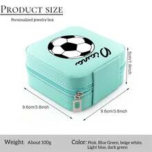 1pc World Cup Custom Soccer Jewelry Box – Personalized Name, UV Print, Zipper Closure, Perfect Fan Gift Souvenir - A11 - World Cup Football - View 8