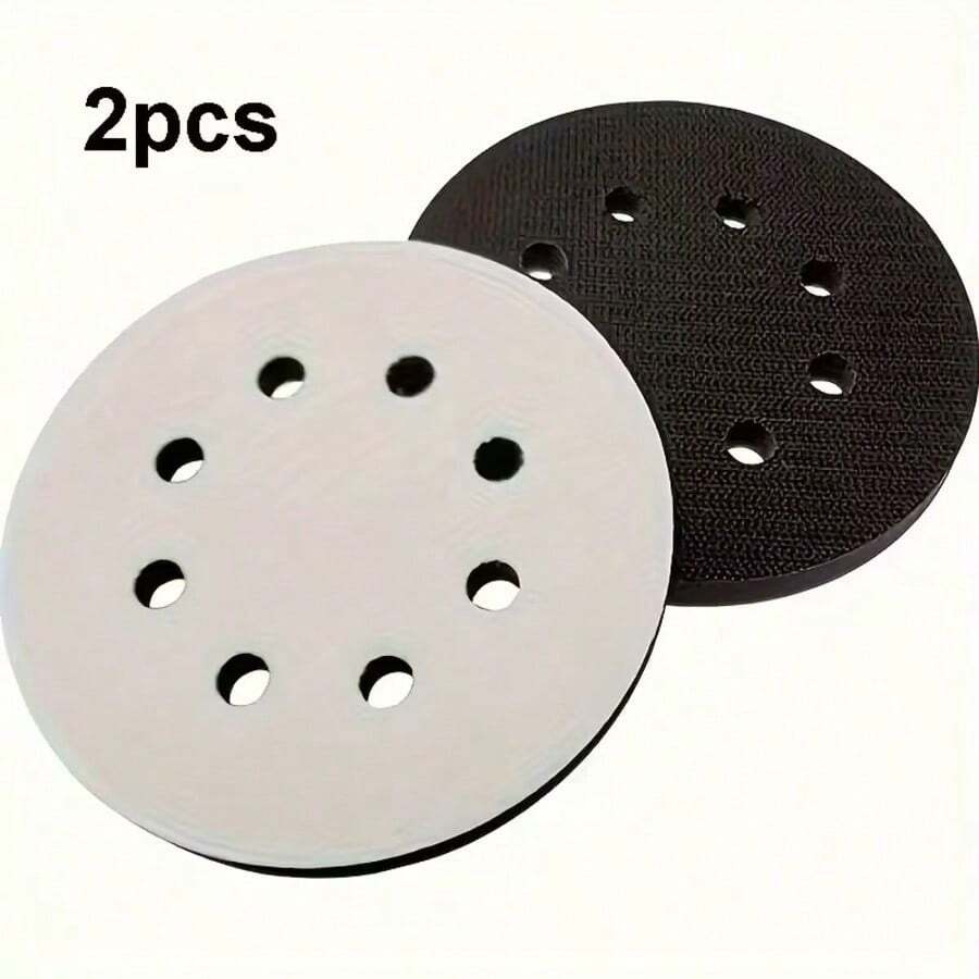 2pcs 5-Inch Soft Sponge Grinding Wheel For Angle Grinder, 125mm With 8 Holes - Impact Resistant And Low Noise, Easy To Attach To Backing Pad - Black and White - View 1