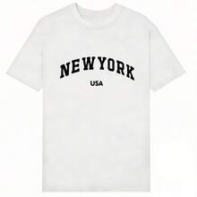 Za Unisex T-Shirt 100% Cotton Regular Fit With Graphic Print, Short Sleeve, Casual Style, Summer Streetwear, Urban Style, Printed Top, Vintage Fashion, Soft And Breathable. - 粉色 - 查看 2