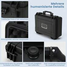 Portable Box, Security Box With 3 Sponges, PP Case, Handle, Document Box For Travel, Camping (47 X 37 X 18 Cm) - Black - View 3