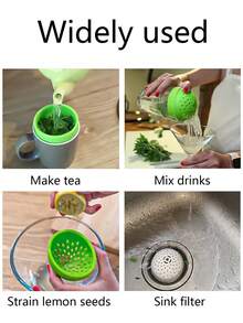 1pc Silicone Can Strainer, Silicone Food Strainer, Silicone Can Filter, Multi-Functional Mini Strainer, Food Mesh Strainer, Multi-Functional Strainer, Mini Kitchen Strainer, Portable Silicone Strainer, Home Kitchen Accessory, Strainer Can Also Be Used For Tea, Making Drinks And Sink Filter, Suitable For Kitchen And Party Venues, Halloween Decoration, Suitable As Gift For Friends, Family, Mother, Birthday Gift, Christmas Gift, Halloween Gift - Multicolor - View 10