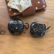 Korean Style Creative Black Background Star Wing With Hanging Ring Earphone Case Compatible With Huawei Freebuds 7i Earphone Case New FreeClip 2 Earphone Case Freebuds SE 3 Minimalist 5i Earphone Case Buds 3/3 Pro/3 FE Cute Korean Style Earphone Case Buds 4/4 Pro Birthday Gift Holiday Gift - Black - View 6