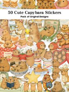 YWWBLD 50pcs Cute Capybara Stickers For Suitcase, Scrapbook, Skateboard, Guitar Storage Box, Decorative DIY Transparent Stickers - Multicolor - View 8