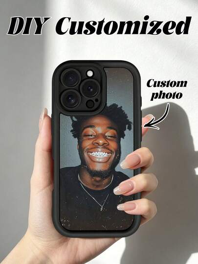1pc Personalized Custom Name Black Phone Case Compatible With Apple 16 Pro Max/17 Pro Max/17 Air/17/16 Plus, S26 Ultra/S26/S25 Ultra/S25 Plus/S25/A56/A55/A07/A17, And Other Models