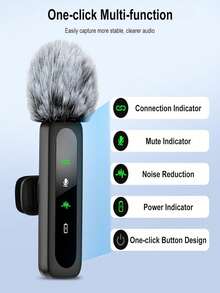 Pink Wireless Lavalier Microphone Mini Portable 2.4GHz Dual Lavalier Microphone Plug And Play Lavalier Microphone With Automatic Noise Cancellation And 60mAh Rechargeable Battery Suitable For Video Recording Live Streaming Interview - View 7