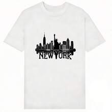 Za Unisex T-Shirt 100% Cotton Regular Fit With Graphic Print, Short Sleeve, Casual Style, Summer Streetwear, Urban Style, Printed Top, Vintage Fashion, Soft And Breathable. - 白色 - 查看 2