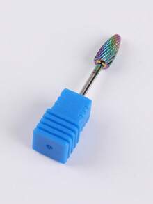 彩虹鎢鋼美甲鑽頭 1入 3/32" 火焰錐形碳化物美甲磨頭，適用電動美甲機，美甲美足工具，可用於去除凝膠指甲油、清理角質層 - 彩色 - 查看 4