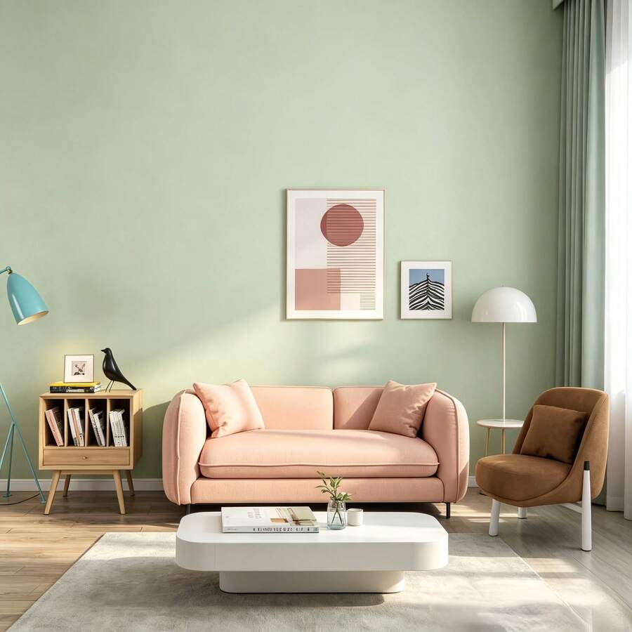 1 Rollo de Papel Tapiz Autoadhesivo Impermeable de unicolor Suave Verde Claro Fácil de Aplicar para Sala de Estar Cajón Gabinete Renovación General Decoración del Hogar Soporte de TV Estantería 40CM*100/300/500CM