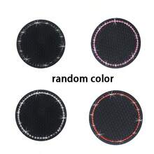 2pcs/1pc/4pcs - Rhinestone Decor Non-Slip Car Cup Holder Coasters - Rhinestone Mesh Coaster - View 11