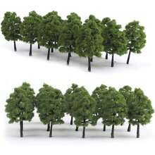 Model Trees, 5 Sizes 1cm-5cm Miniature Green Pine Trees, 2 Colors Scenery Landscape Model For HO/N Scale Train Layout, Diorama, War Gaming Terrain, DIY Craft, Dollhouse & Miniature Garden Decoration - Multicolor - View 1